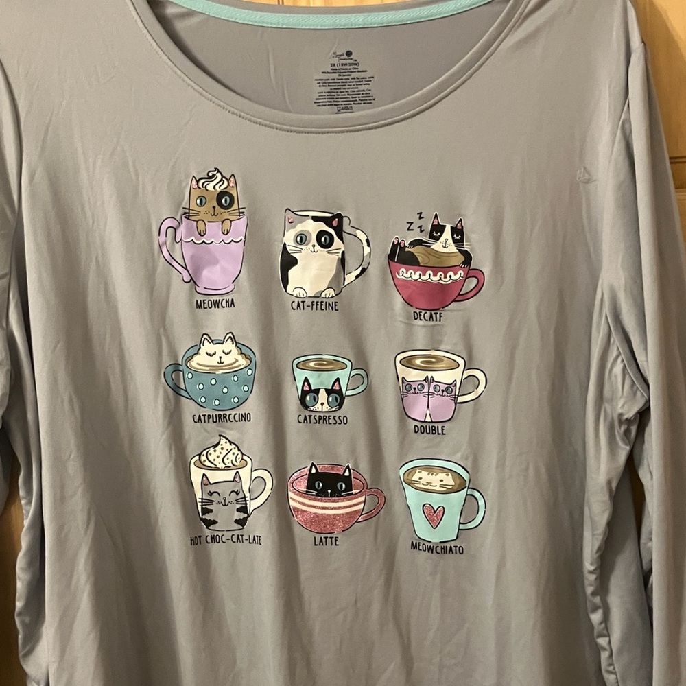 Cat themed cozy pajama set